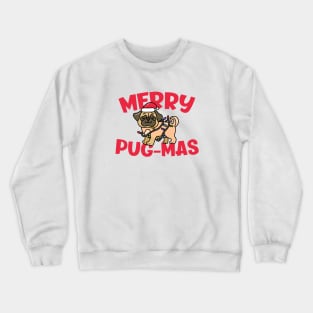 Merry Pugmas // Cute Christmas Pug Crewneck Sweatshirt